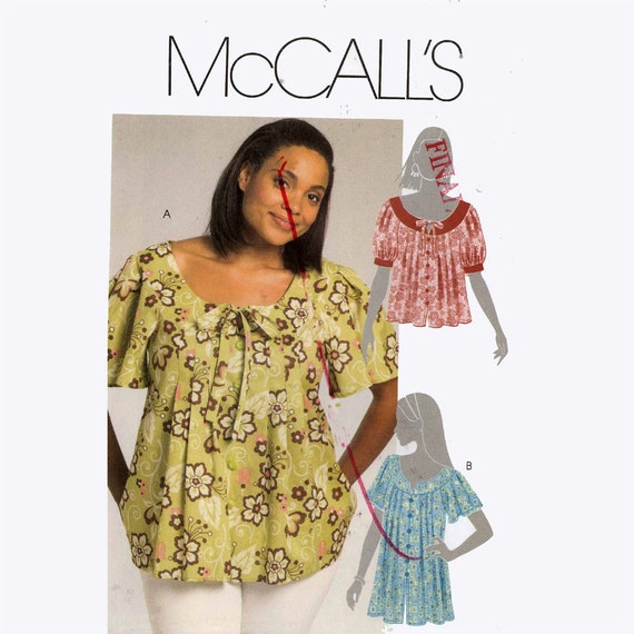 Womens boho  peasant blouse  top sewing pattern  McCalls M589