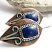 Lapis Lazuli Earrings - Sterling Silver And Copper Jewelry - Ethnic Inspired Lapis Lazuli Jewelry - Gemstone Statement Mixed Metal Earrings
