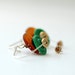 Copper and Green Glass Earrings, Modern Jewelry, Dangle Earrings, Statement Earrings, Sterling Silver, Jewelry Under 50