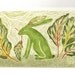 ceramic art tile rabbit in garden