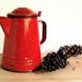 Vintage Red Graniteware Coffee Pot Camping Enamelware Boiler
