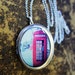 Photo Locket - Hanging On The Telephone - Red Phone Booth in London England - Travel Photography