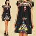 ViNtAgE 70's Hand Embroidered Floral Mexican MiNi Cotton Dress L