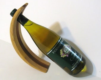Amazing Balancing Wine Bottle Holder Made Of Two Woods