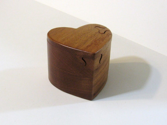 Heart Puzzle Box Made From Red Mahogany Wood by Boxnmor on Etsy
