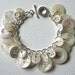 Button Charm Bracelet Pearly King and Queen