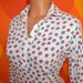vintage 80's polo shirt women long sleeve nautical SEMAPHORE flags sailing golf Medium preppy