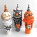 Halloween Orange Jack Original Clay Folk Art Decoration