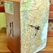 Vintage 1957 Map of New England Handmade Wood Cigar Box Clock by cadencedesigns on etsy