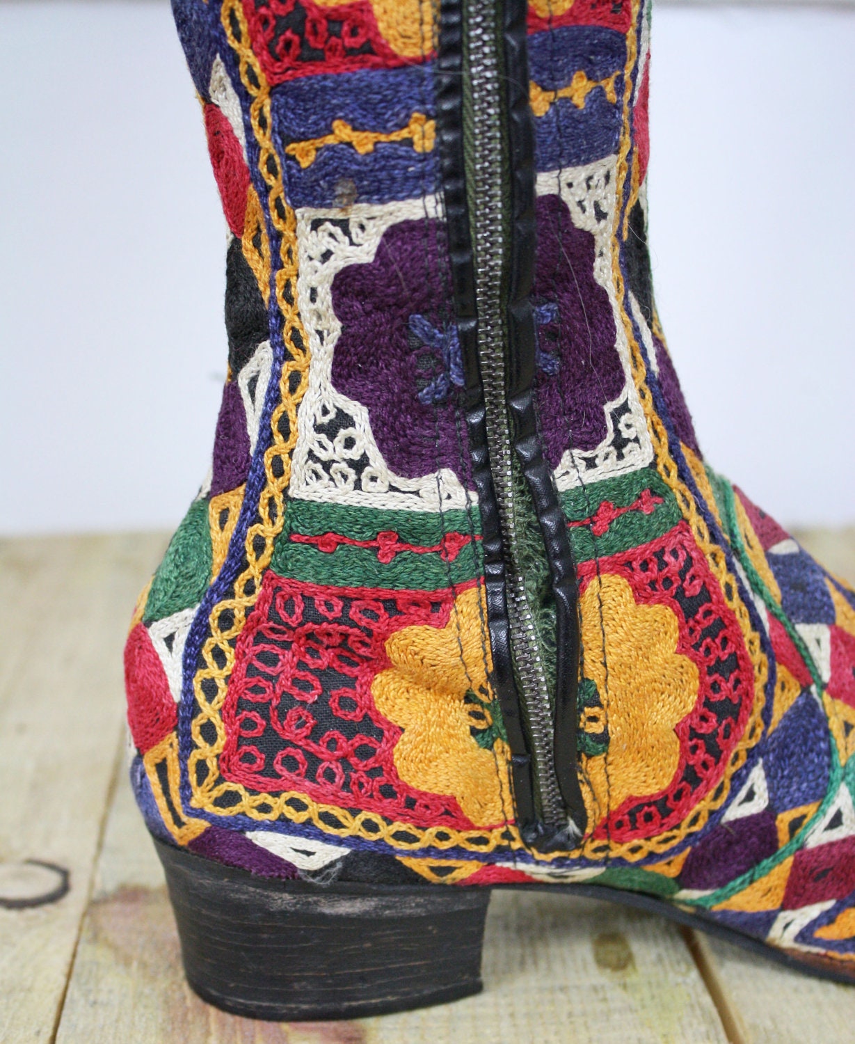 60's Vintage Amazing Embroidered Boots Size 8