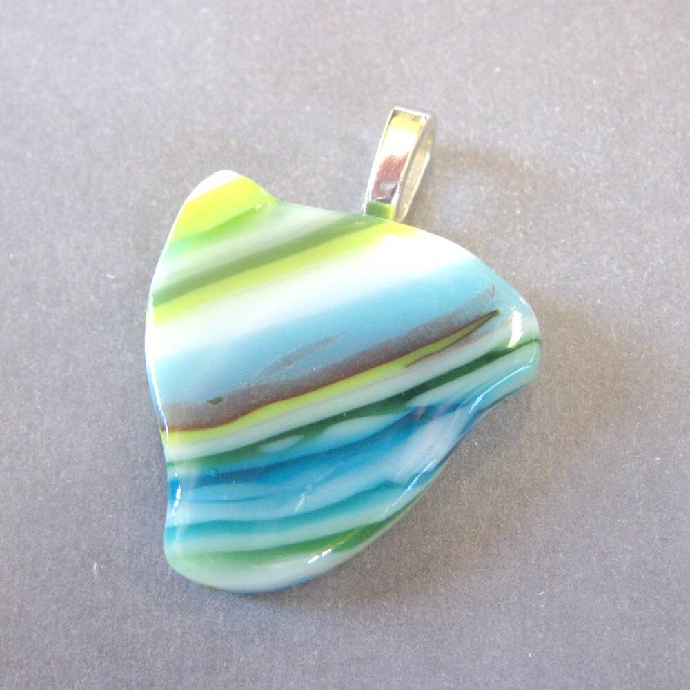 Colorful Pendant Striped Pendant Colorful Jewelry Handmade