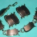 Vintage MOD Chocolate Brown Thermoset Plastic Lucite Segment Bracelet and Earrings