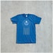 SALE - mens tshirt - organic cotton - Size Small - geometric peacock feather print on American Apparel teal blue t shirt - Tail Feather