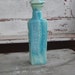 Vintage Powder Blue Milk Glass Marbelized Slag Decanter Bottle (JM-56)