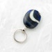 magnetic id badge holder - navy blue, black, white and brown lanyard