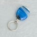 magnetic id badge holder - blue, grey and white lanyard