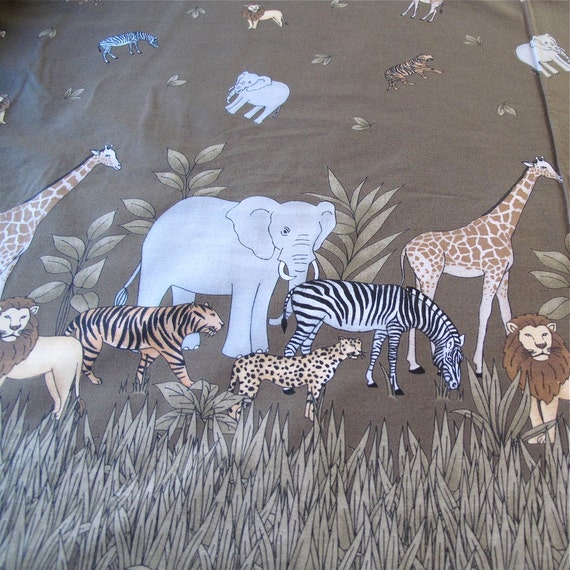 Animal Safari cotton quilting fabric yardage destash Fabric