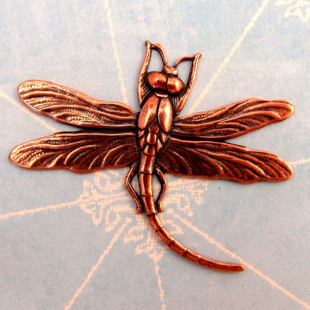 Antique Copper Dragonfly Pendant AC1202