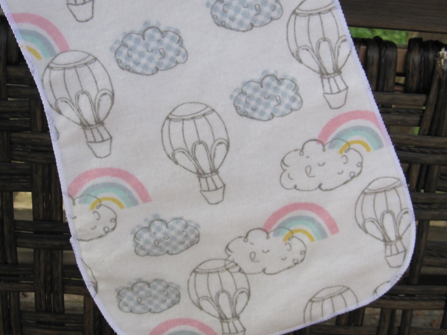 burp cloth hot air balloons
