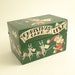 Vintage Christmas Card List Metal File Box Santa & Reindeer
