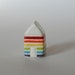 Black Friday Cyber Monday Little Striped House - Rainbow - Miniature Clay Terrarium