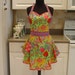 SweetHeart Apron - Malabar in Green with Macaw in Blue
