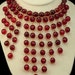 Red Crystal Vintage Bib Necklace and Earrings