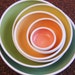 Rainbow Pottery Nesting Bowls - Large Stoneware Serving Set