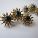 Vintage Emerald Green Rhinestone Goldtone Clip Earrings