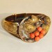 Victorian Coral Bracelet Gold Filled Grape Cluster Antique Vintage Love Knot