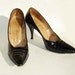 Vintage 50s 60s Shoes Stiletto High Heels Black Alligator Leather Pumps Spikes Winkle Picker Sz 6.5