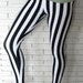 Vertical Striped Leggings, Black and White Stripe Leggings, In Stock