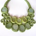 Green seaglass bib necklace with 9 sea glass statement prom collar crochet OOAK handmade Birthday spring gift for her Valentine Easter