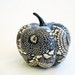 RESERVED FOR JANE, Pumpkin Ornament, Squash Ornament, Halloween Ornament, decoupage pumpkin, black and white, mums fall autumn thanksgiving