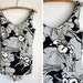 Vintage 60s Black and White Floral Dot One Piece Bathing Swim Suit