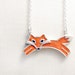 Red fox necklace - sterling silver and concrete