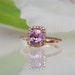 1.4ct Lavender Peach Cushion color change Sapphire ring 14k rose gold ring diamond ring Engagement Ring peach lavender
