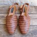 vintage 1980s woven leather slingback sandals by Sesto Meucci sz 6