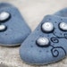 Ready to Ship- 37,5Eur,7,5 US- Felted slippers/ home shoes TINA in grey