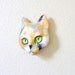 Calico Cat Face Mask Wall Sculpture OOAK