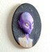 Purple Alien Face Wall Sculpture Visionary Art