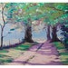 PAINTINGS on CANVAS SUMMER Trail oak Impressionist Trees Original Landscape oil by G. Gercken