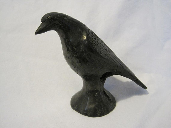 Vintage Black Bird Whistle Black Clay Folk Art Whistle