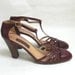 Vintage 80s Joan and David Burgundy T Stap Heels. Size 9
