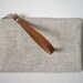 Clutch Bag, Linen, Neutral, Oatmeal Linen and Leather for Women,Simple Clutch
