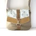 Satchel // Taupe Brown Tweed Canvas - Geometric Aqua Canvas - Rustic Mustard Yellow Vinyl // Ready to Ship
