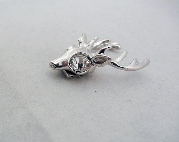 Silver-tone Deer Head Slide Charm