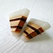 Vintage Wood & Lucite Post Earrings. Triangles