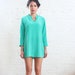 silk mini dress tunic sea green (xs)