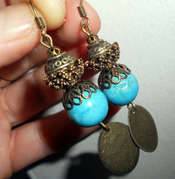 Gypsy Earrings Blue Stone Earrings Hippie Jewelry Bohemian   Il Fullxfull.357042624 7zrk 